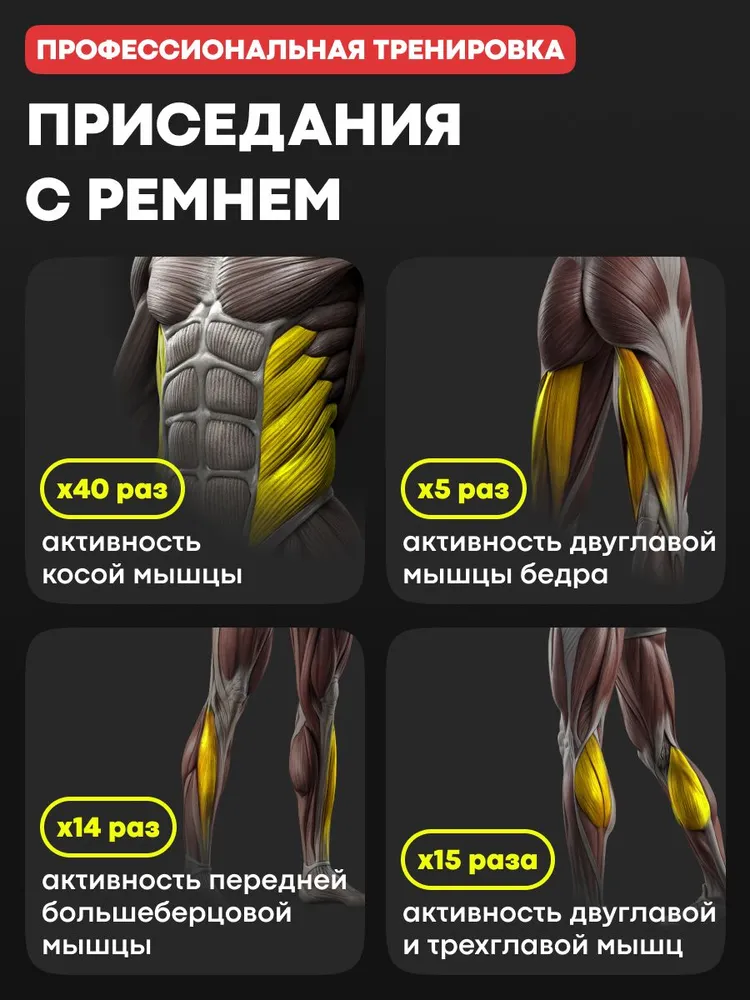 Приседания с ремнем на Yamaguchi Vibroplate Shape Up