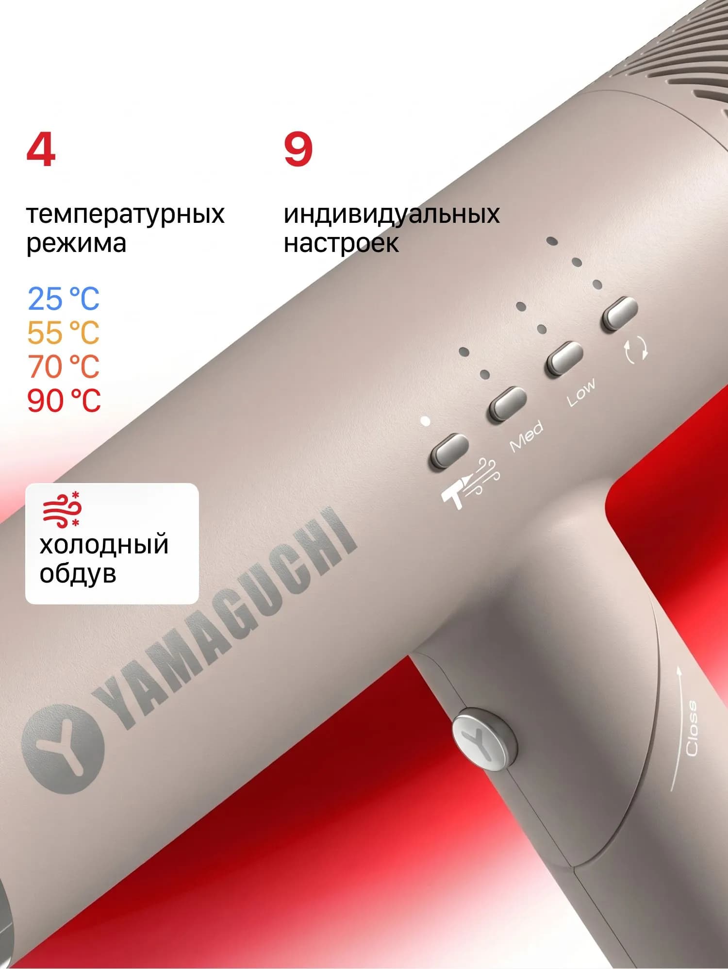 Температура для объема феном-стайлером Yamaguchi